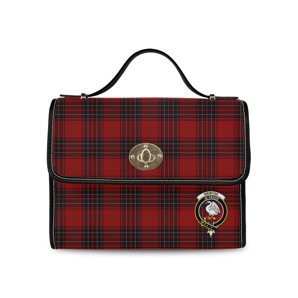wemyss-tartan-leather-strap-waterproof-canvas-bag-with-family-crest