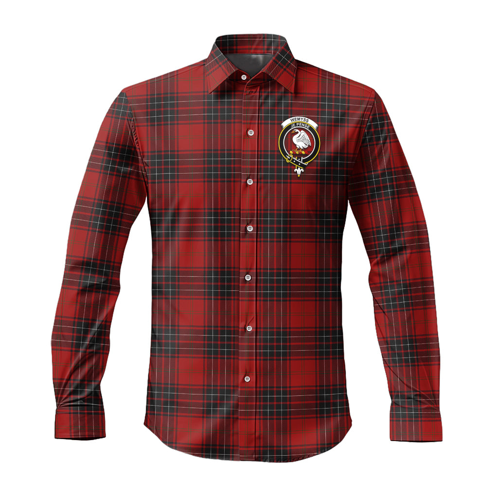 wemyss-tartan-long-sleeve-button-up-shirt-with-family-crest