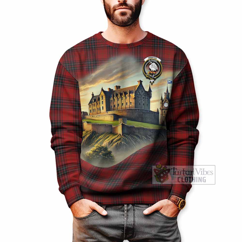 Wemyss Tartan Family Crest Sweatshirt with Scottish Ancient Castle Style - Tartan Vibes Clothing