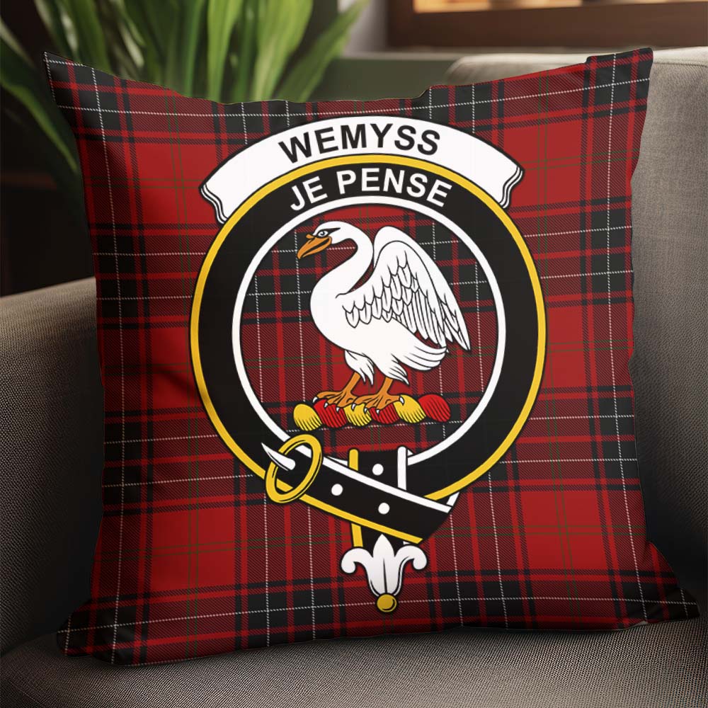 Wemyss Tartan Pillow Cover with Family Crest - Tartan Vibes Clothing