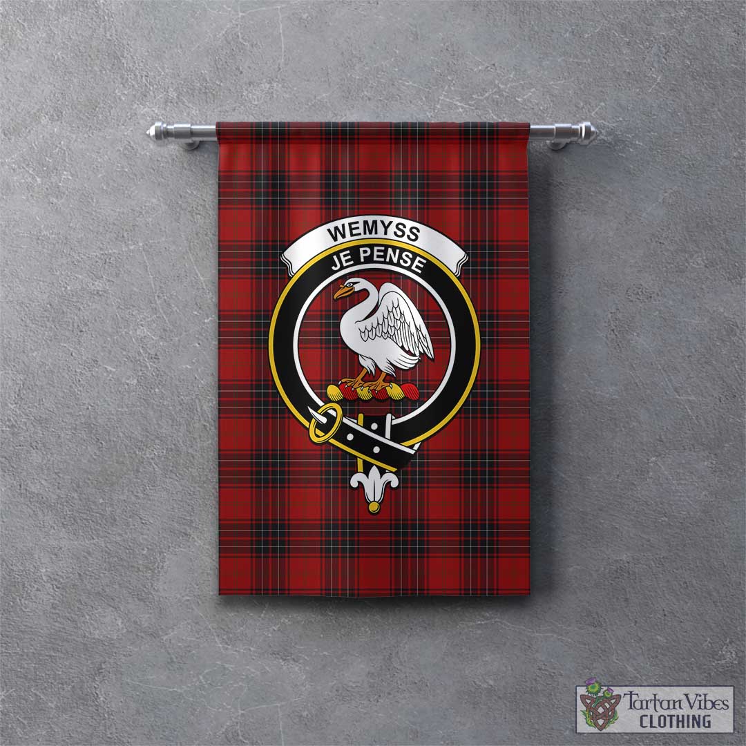 Tartan Vibes Clothing Wemyss Tartan Gonfalon, Tartan Banner with Family Crest