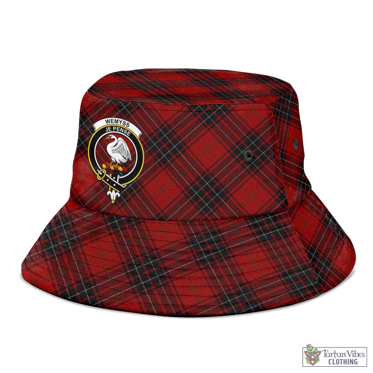 Tartan Vibes Clothing Wemyss Tartan Bucket Hat with Family Crest