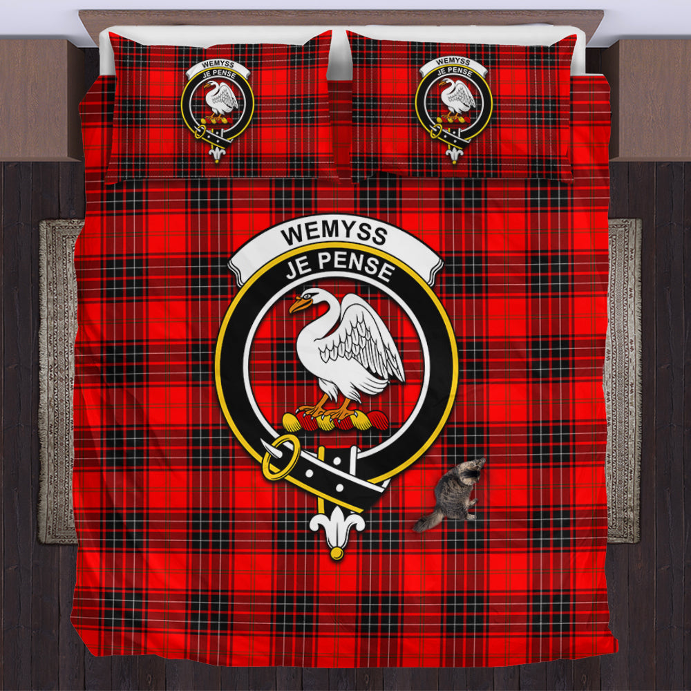 Wemyss Tartan Bedding Set with Family Crest US Bedding Set - Tartan Vibes Clothing