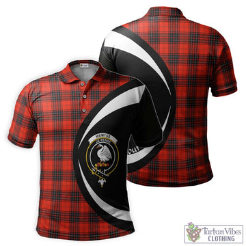 Wemyss Tartan Men's Polo Shirt with Family Crest Circle Style