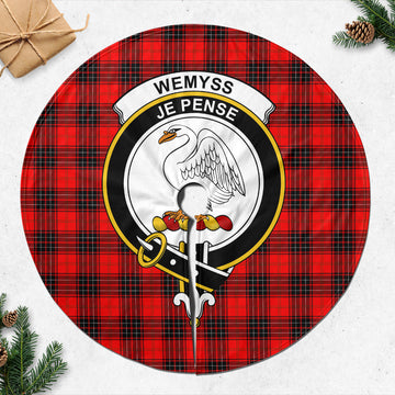 Wemyss Tartan Christmas Tree Skirt with Family Crest