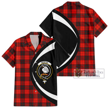 Wemyss Tartan Short Sleeve Button Up with Family Crest Circle Style