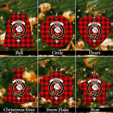 Wemyss Tartan Christmas Ceramic Ornaments with Family Crest