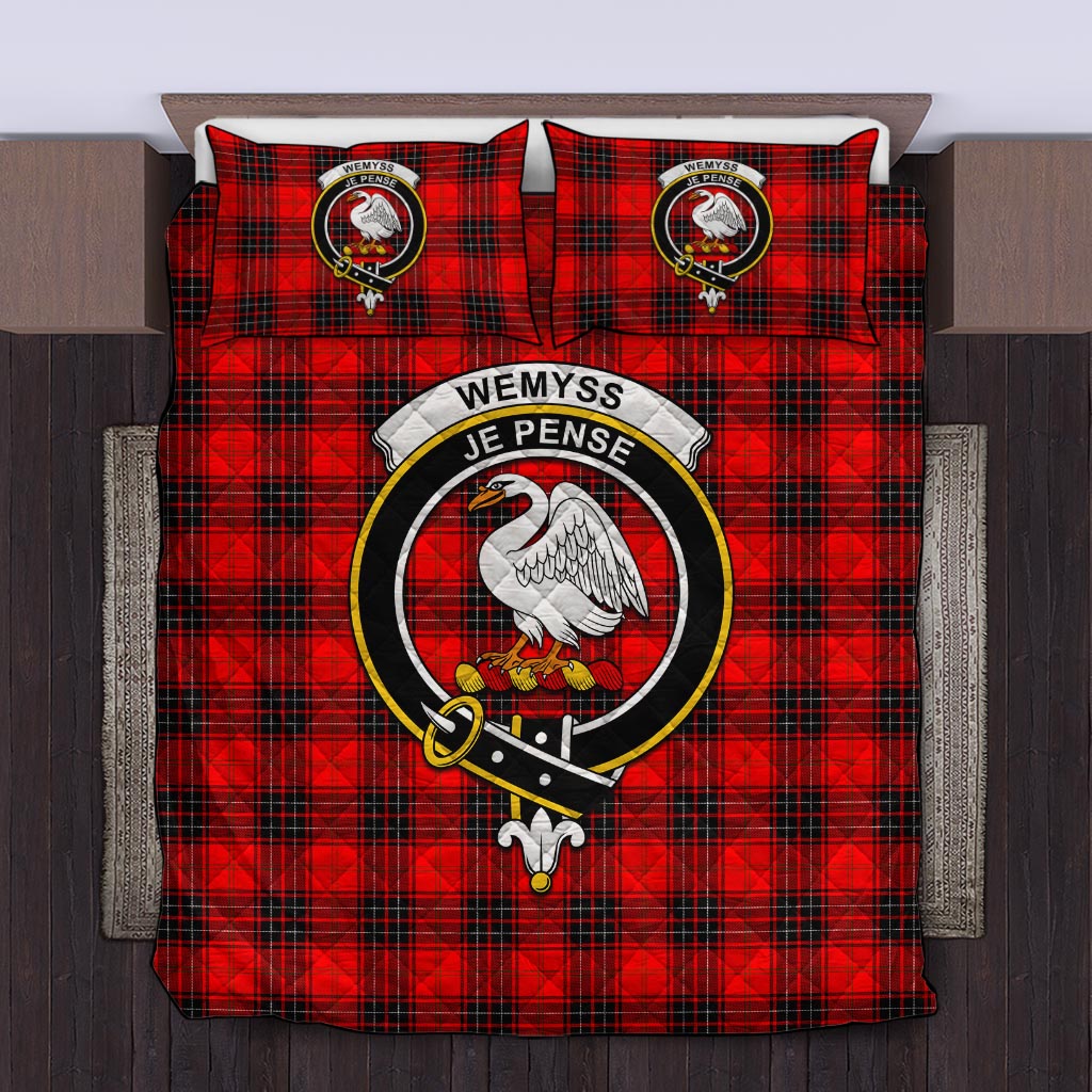 Wemyss Tartan Quilt Bed Set with Family Crest Twin - Tartan Vibes Clothing