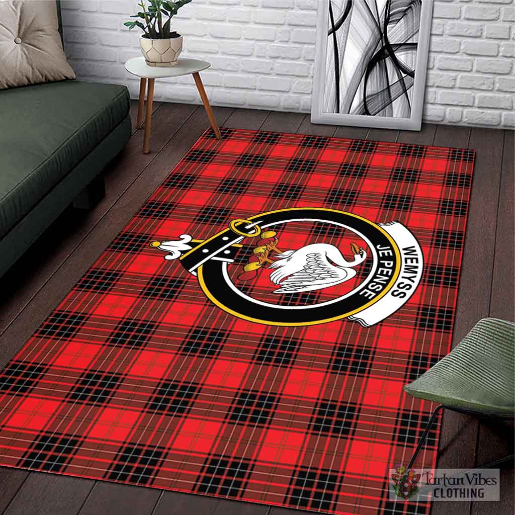 Tartan Vibes Clothing Wemyss Modern Tartan Area Rug with Family Crest