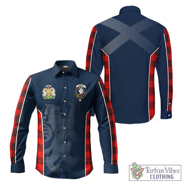 Wemyss Tartan Long Sleeve Button Up Shirt with Family Crest and Lion Rampant Vibes Sport Style