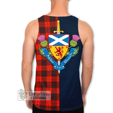 Wemyss Tartan Men's Tank Top Alba with Scottish Lion Royal Arm Half Style