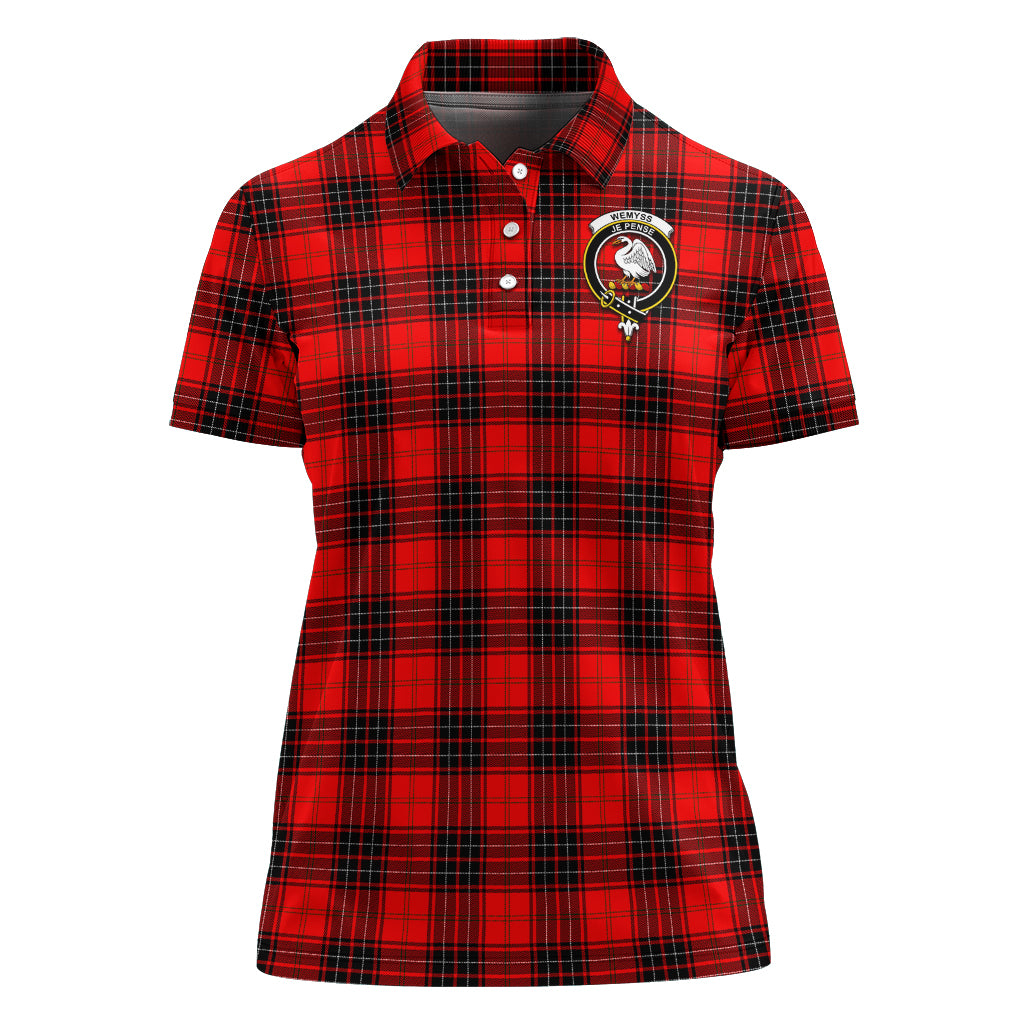 Wemyss Tartan Polo Shirt with Family Crest For Women - Tartan Vibes Clothing