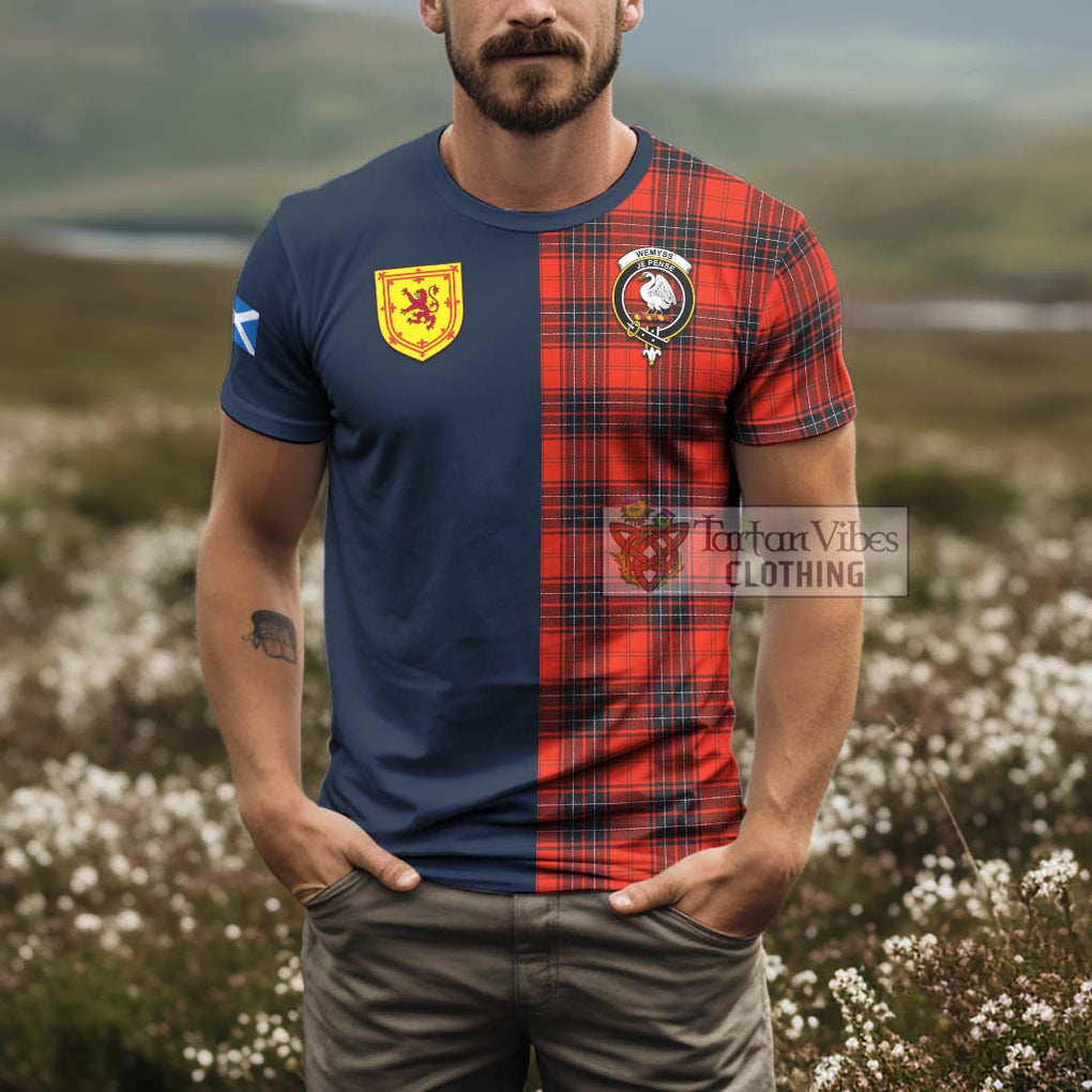 Tartan Vibes Clothing Wemyss Modern Tartan T-Shirt Alba with Scottish Lion Royal Arm Half Style