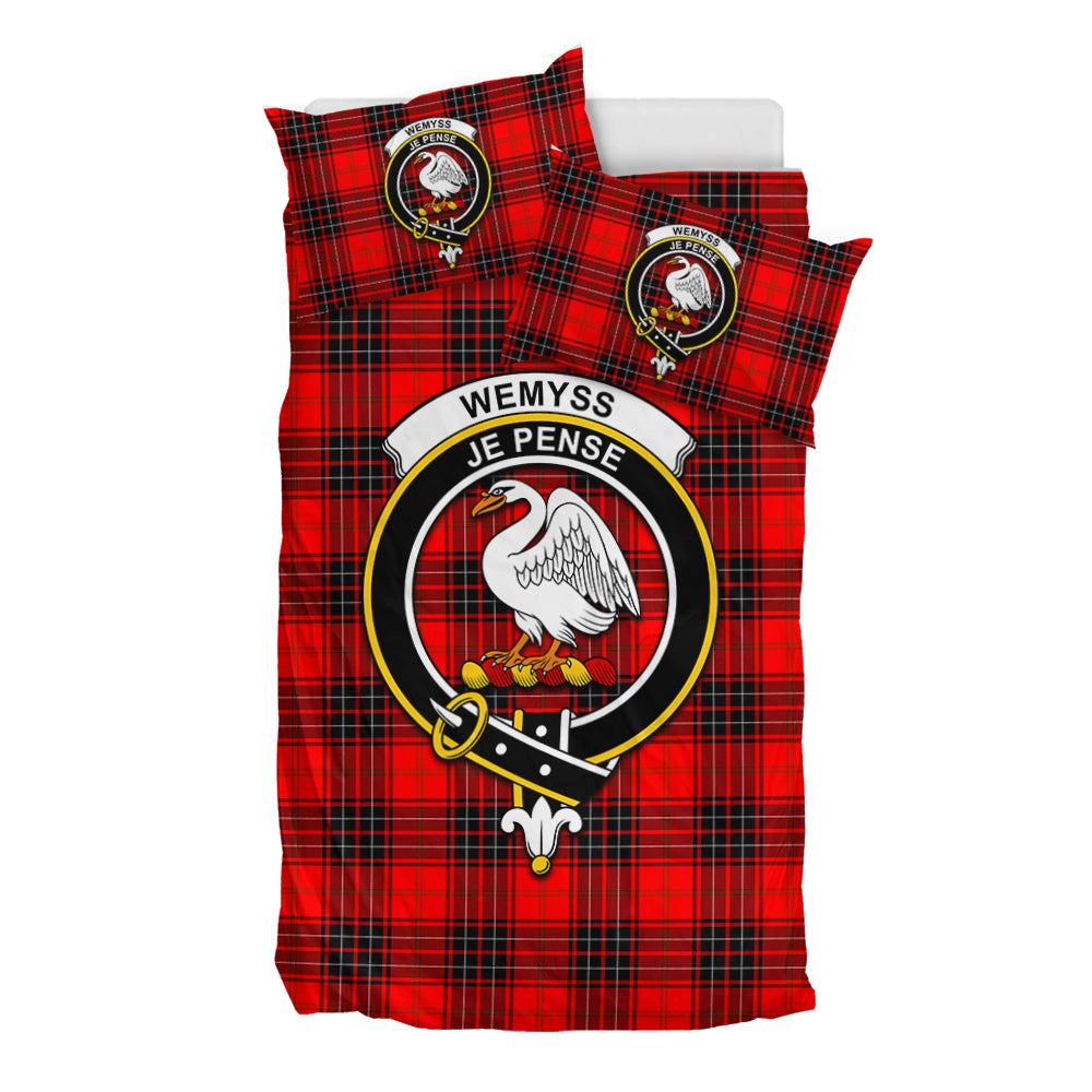 Wemyss Tartan Bedding Set with Family Crest - Tartan Vibes Clothing