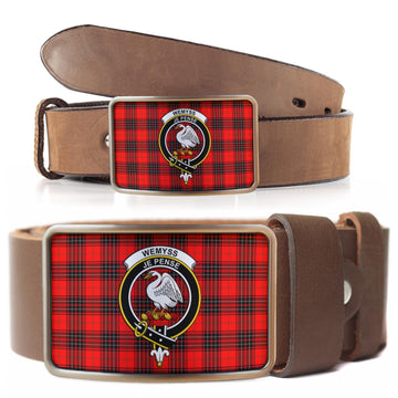 Wemyss Tartan Belt Buckles with Family Crest