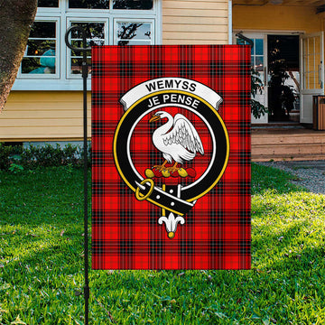 Wemyss Tartan Flag with Family Crest