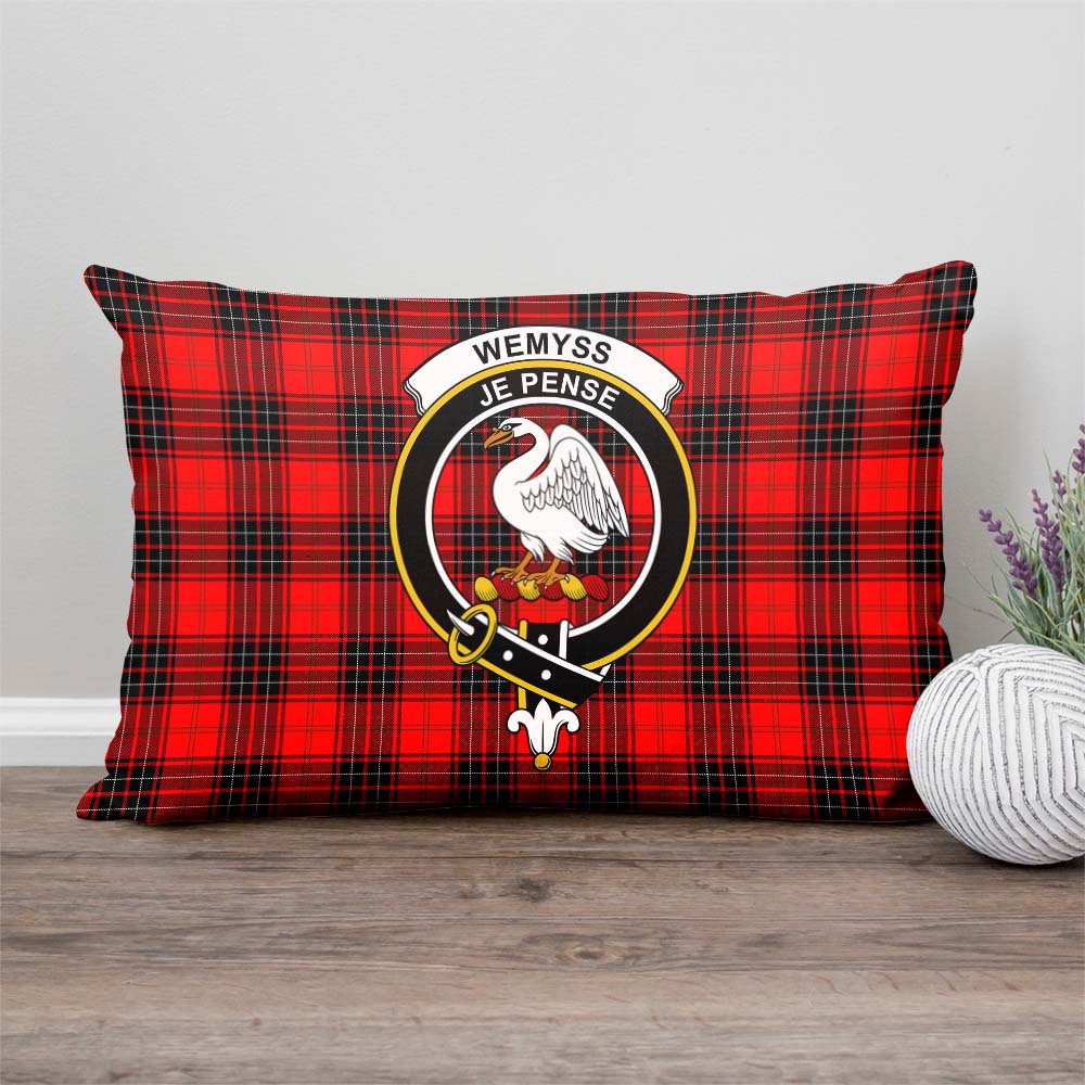 Wemyss Modern Tartan Pillow Cover with Family Crest Rectangle Pillow Cover - Tartanvibesclothing