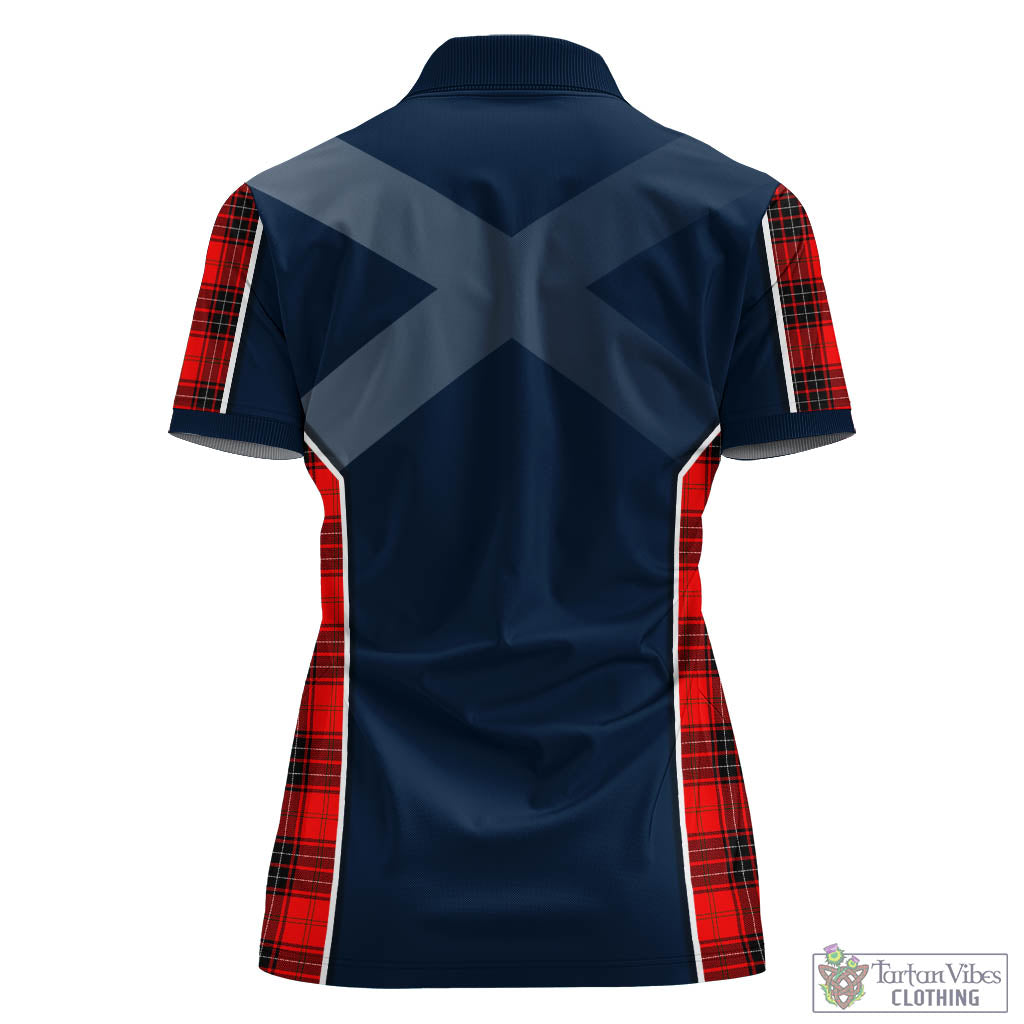 Tartan Vibes Clothing Wemyss Modern Tartan Women's Polo Shirt with Family Crest and Scottish Thistle Vibes Sport Style