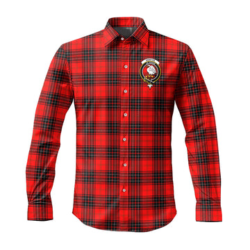 Wemyss Tartan Long Sleeve Button Up Shirt with Family Crest