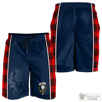 Wemyss Tartan Men's Shorts with Family Crest and Scottish Thistle Vibes Sport Style