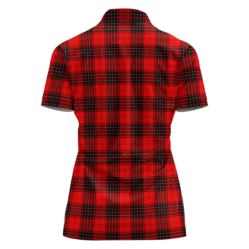 Wemyss Tartan Polo Shirt with Family Crest For Women - Tartan Vibes Clothing