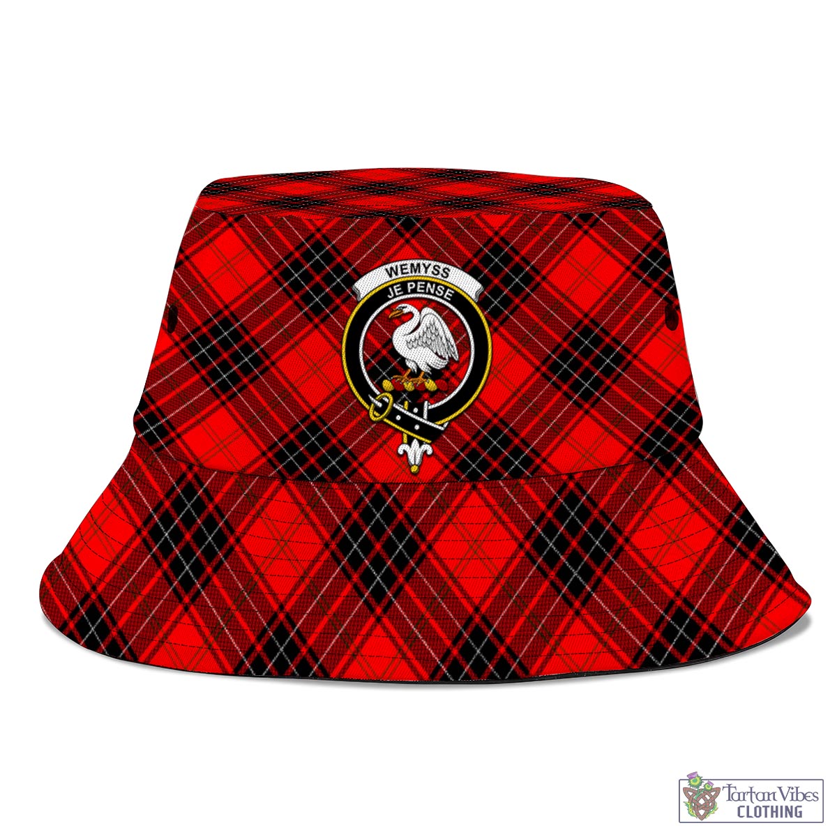 Tartan Vibes Clothing Wemyss Modern Tartan Bucket Hat with Family Crest