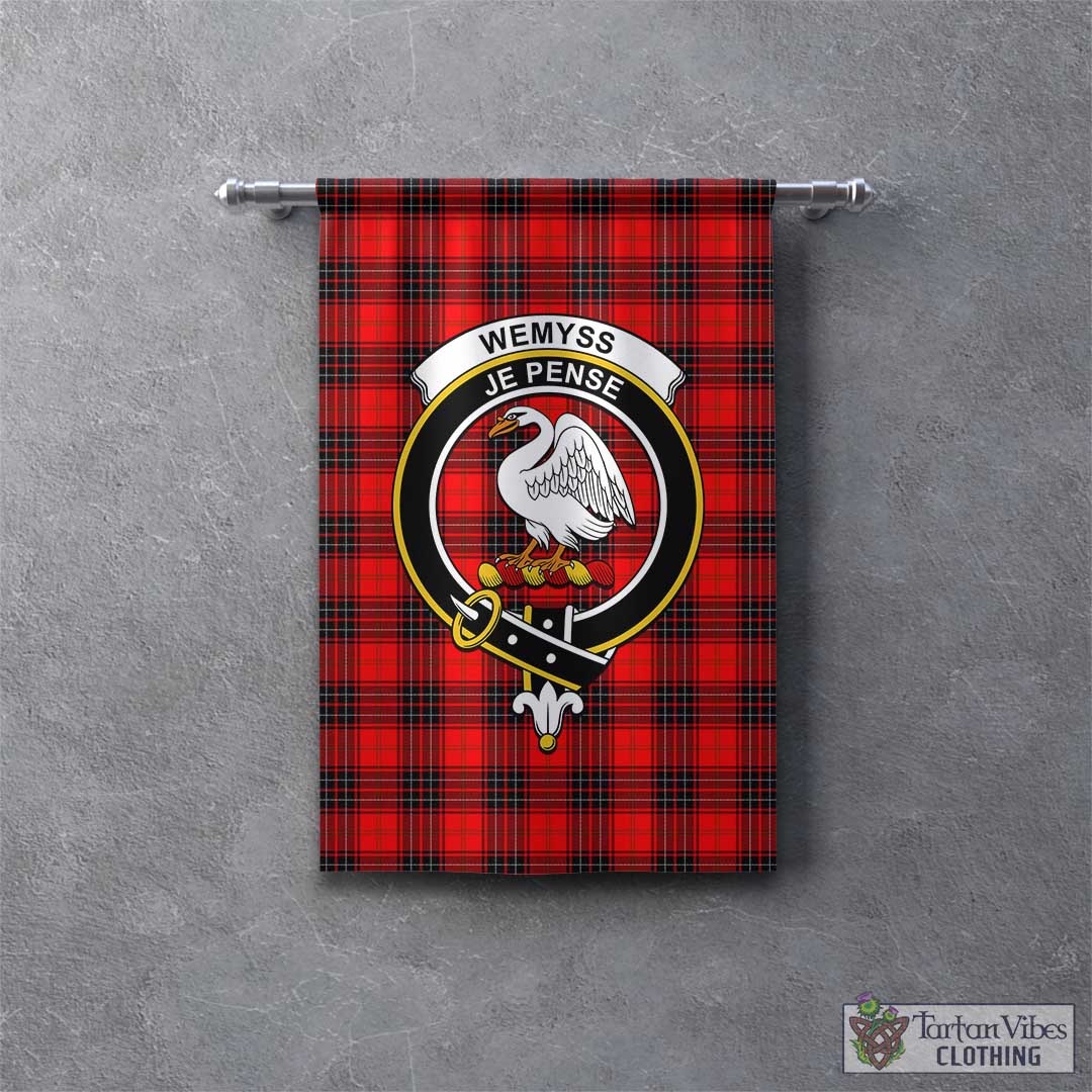 Tartan Vibes Clothing Wemyss Modern Tartan Gonfalon, Tartan Banner with Family Crest