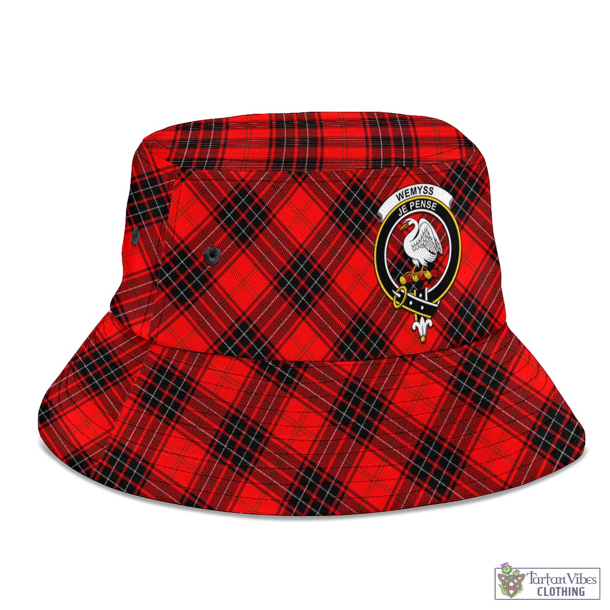 Tartan Vibes Clothing Wemyss Modern Tartan Bucket Hat with Family Crest