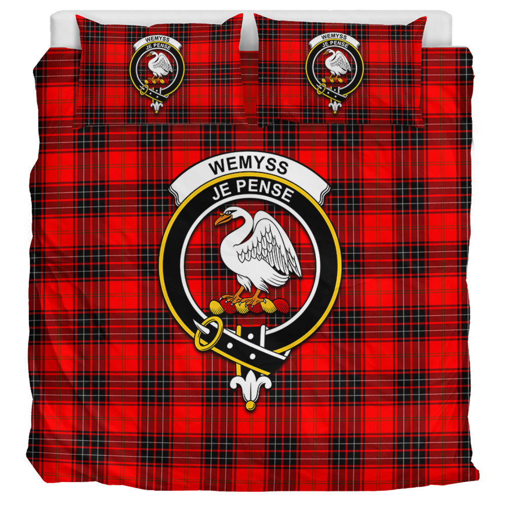 Wemyss Tartan Bedding Set with Family Crest UK Bedding Set UK Super King 104*94 inch - Tartan Vibes Clothing