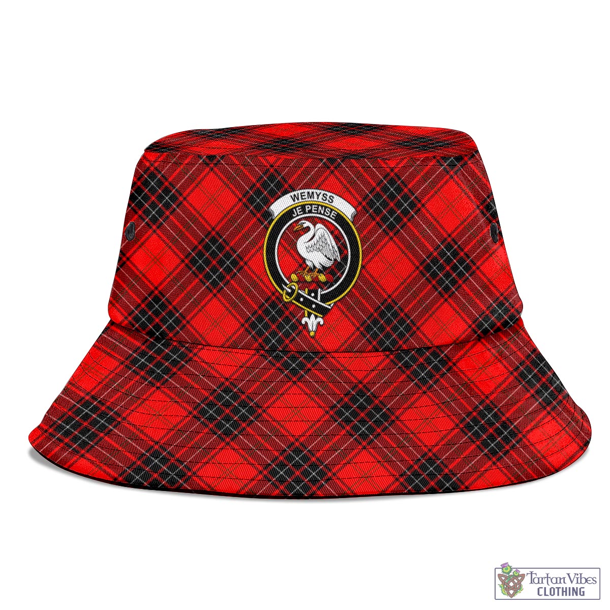 Tartan Vibes Clothing Wemyss Modern Tartan Bucket Hat with Family Crest