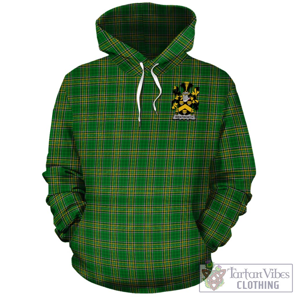 Wentworth Irish Clan Tartan Hoodie with Coat of Arms - Tartan Vibes Clothing