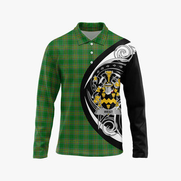 West Irish Clan Long Sleeve Polo Shirt Celtic Circle Style Unisex - Tartan Vibes Clothing