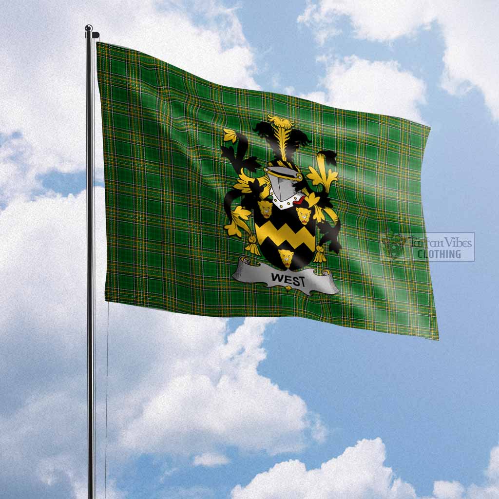 Tartan Vibes Clothing West Irish Clan Flag with Coat of Arms