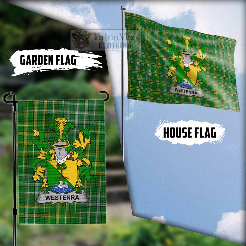 Tartan Vibes Clothing Westenra Irish Clan Flag with Coat of Arms