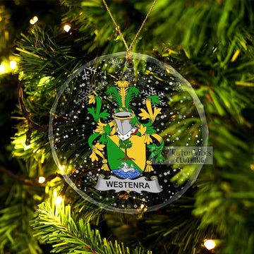 Westenra Irish Clan Christmas Glass Ornament with Coat of Arms