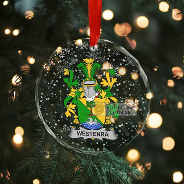 Westenra Irish Clan Christmas Glass Ornament with Coat of Arms