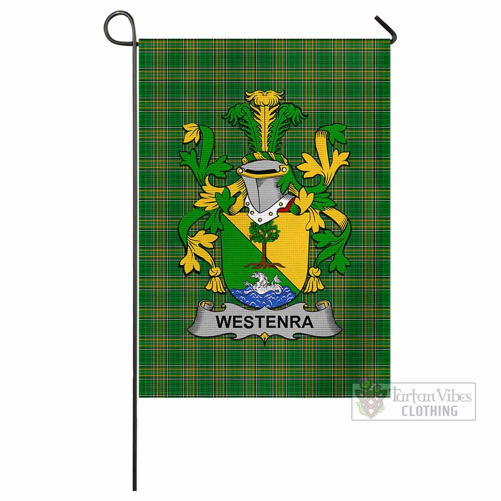 Tartan Vibes Clothing Westenra Irish Clan Flag with Coat of Arms