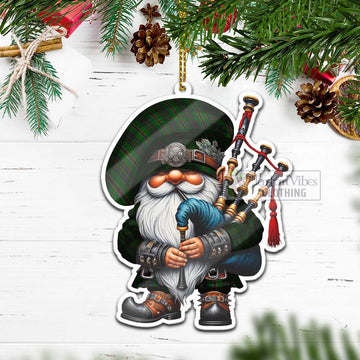 Westmeath County Ireland Tartan Bagpiper Gnome Christmas Ornament