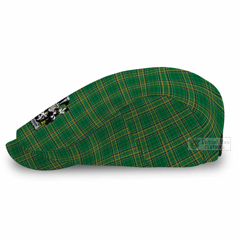 Westropp Irish Clan Tartan Jeff Cap, Tartan Flat Cap with Coat of Arm - Tartan Vibes Clothing