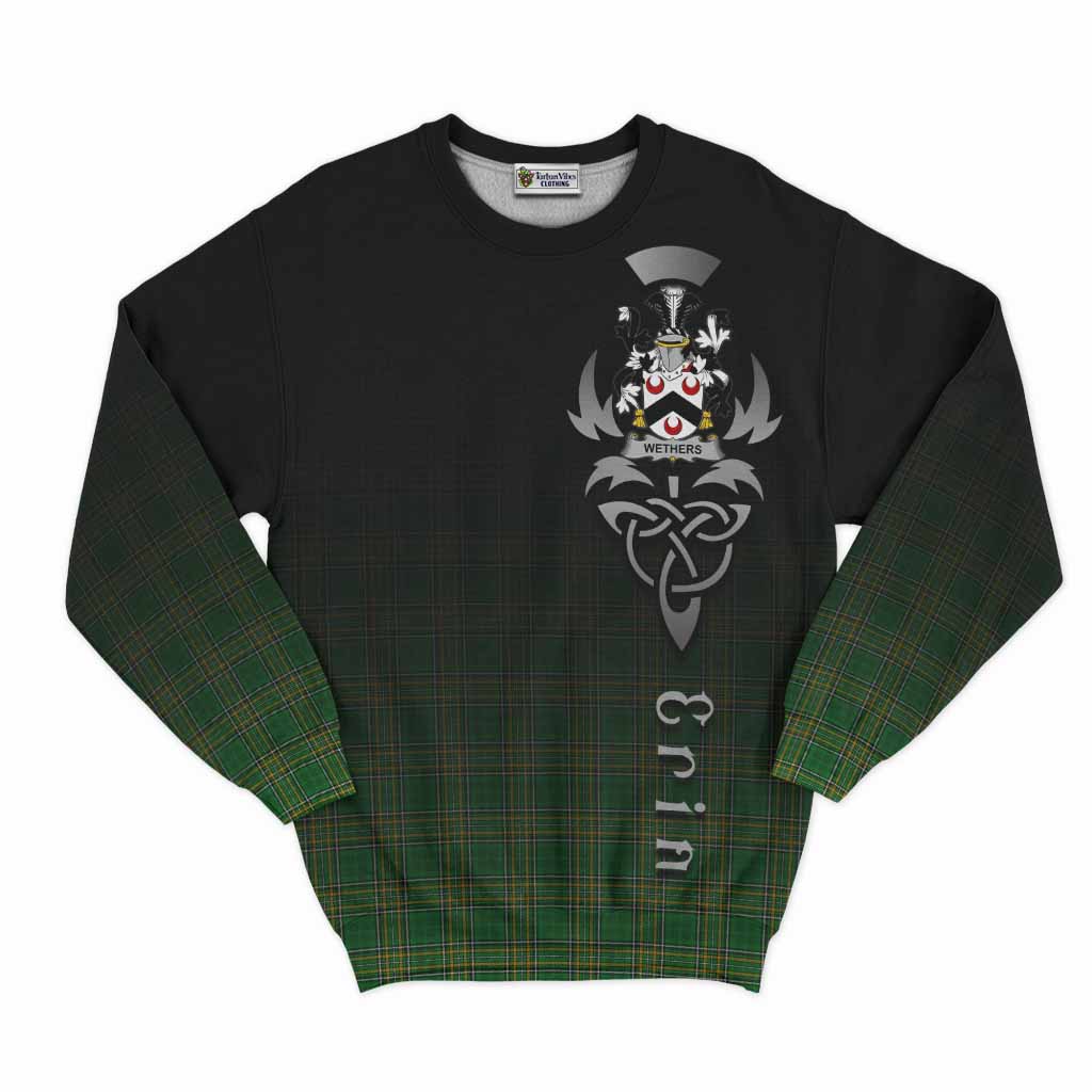 Wethers Irish Clan Sweatshirt with Coat of Arms Erin Go Bragh Celtic Inspired Unisex - Tartan Vibes Clothing