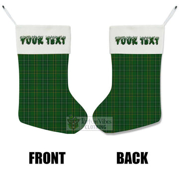 Wexford County Ireland Tartan Christmas Stocking with Personalized Text