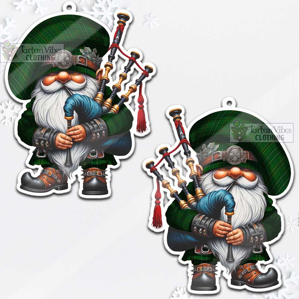 Tartan Vibes Clothing Wexford County Ireland Tartan Badpiper Gnome Christmas Ornament