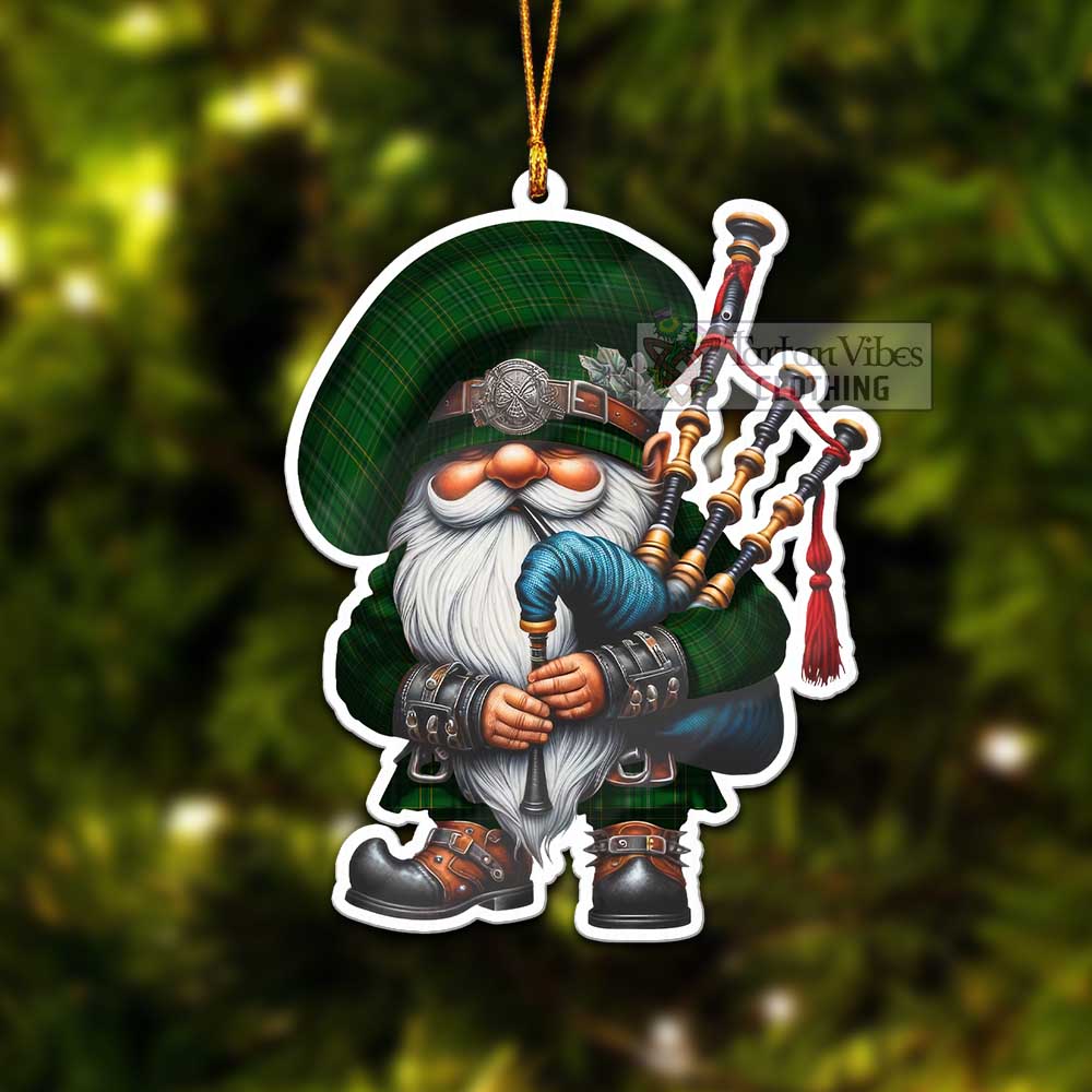 Tartan Vibes Clothing Wexford County Ireland Tartan Badpiper Gnome Christmas Ornament