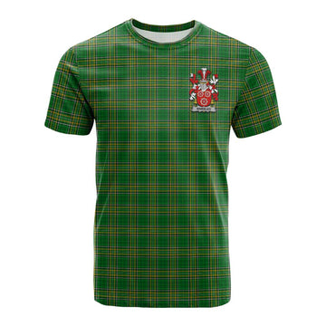 Wheeler Irish Clan Tartan Cotton T-shirt with Coat of Arms