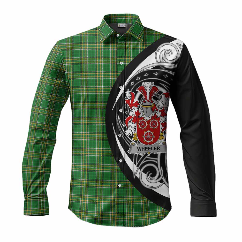 Wheeler Irish Clan Long Sleeve Button Shirt Celtic Circle Style Men's Shirt S - Tartan Vibes Clothing