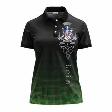 Whelan Irish Clan Women's Polo Shirt with Coat of Arms Erin Go Bragh Celtic Inspired Women - Tartan Vibes Clothing