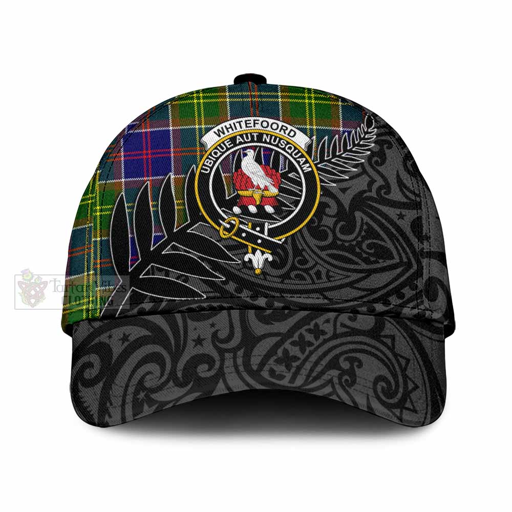 Tartan Vibes Clothing Whitefoord Tartan Classic Cap with New Zealand Silver Fern Half Style