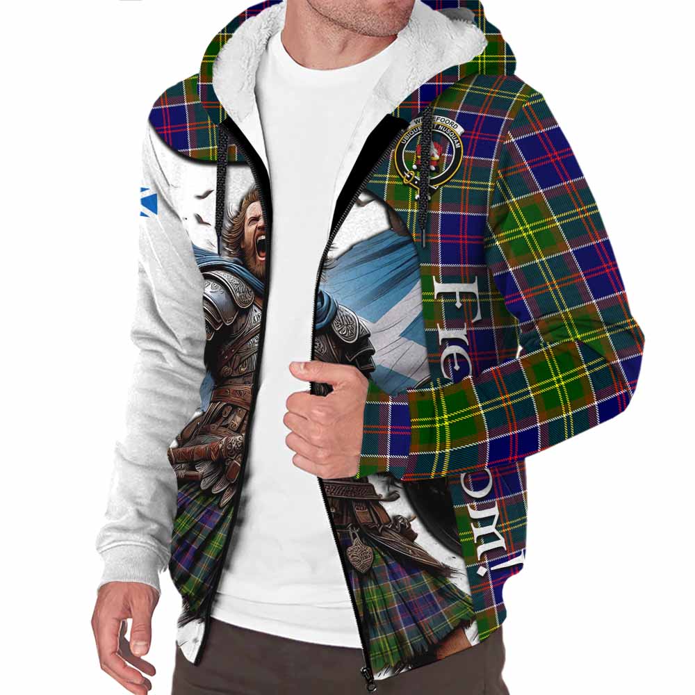 Tartan Vibes Clothing Whitefoord Crest Tartan Sherpa Hoodie Inspired by the Freedom of Scottish Warrior