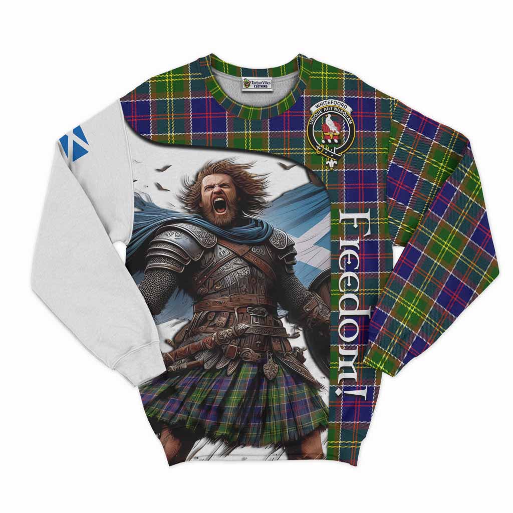 Tartan Vibes Clothing Whitefoord Crest Tartan Sweatshirt Inspired by the Freedom of Scottish Warrior