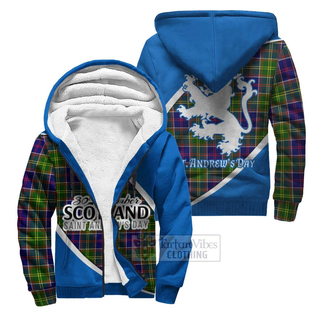 Tartan Vibes Clothing Whitefoord Family Crest Tartan Sherpa Hoodie Celebrate Saint Andrew's Day in Style